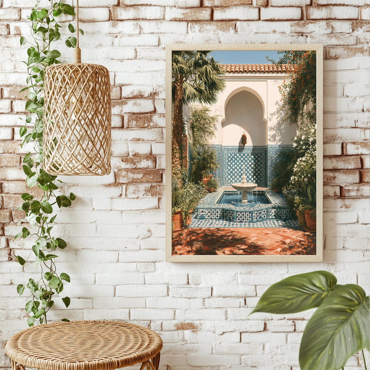 Mediterraner Innenhof Poster – Raumansicht 1