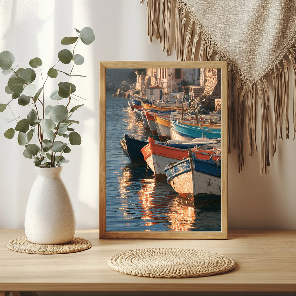 Bunte Fischerboote Poster – Raumansicht 3