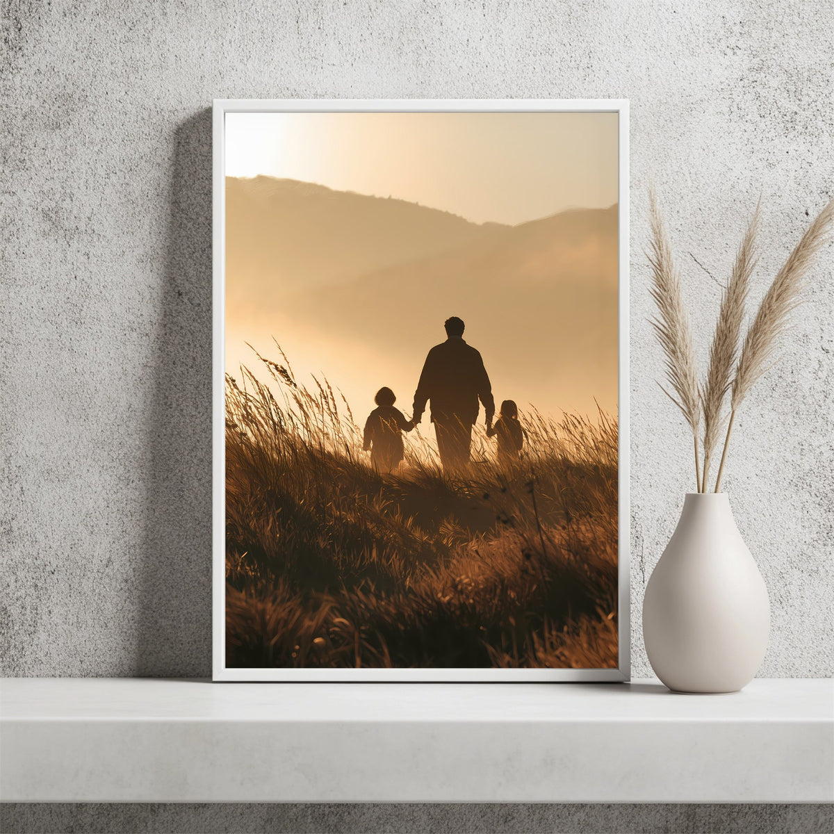 Familie im Abendlicht Poster – Raumansicht 2