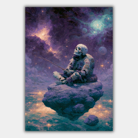 Astronaut Angeln Weltraum Surreal Poster, Wohnzimmer Wandkunst