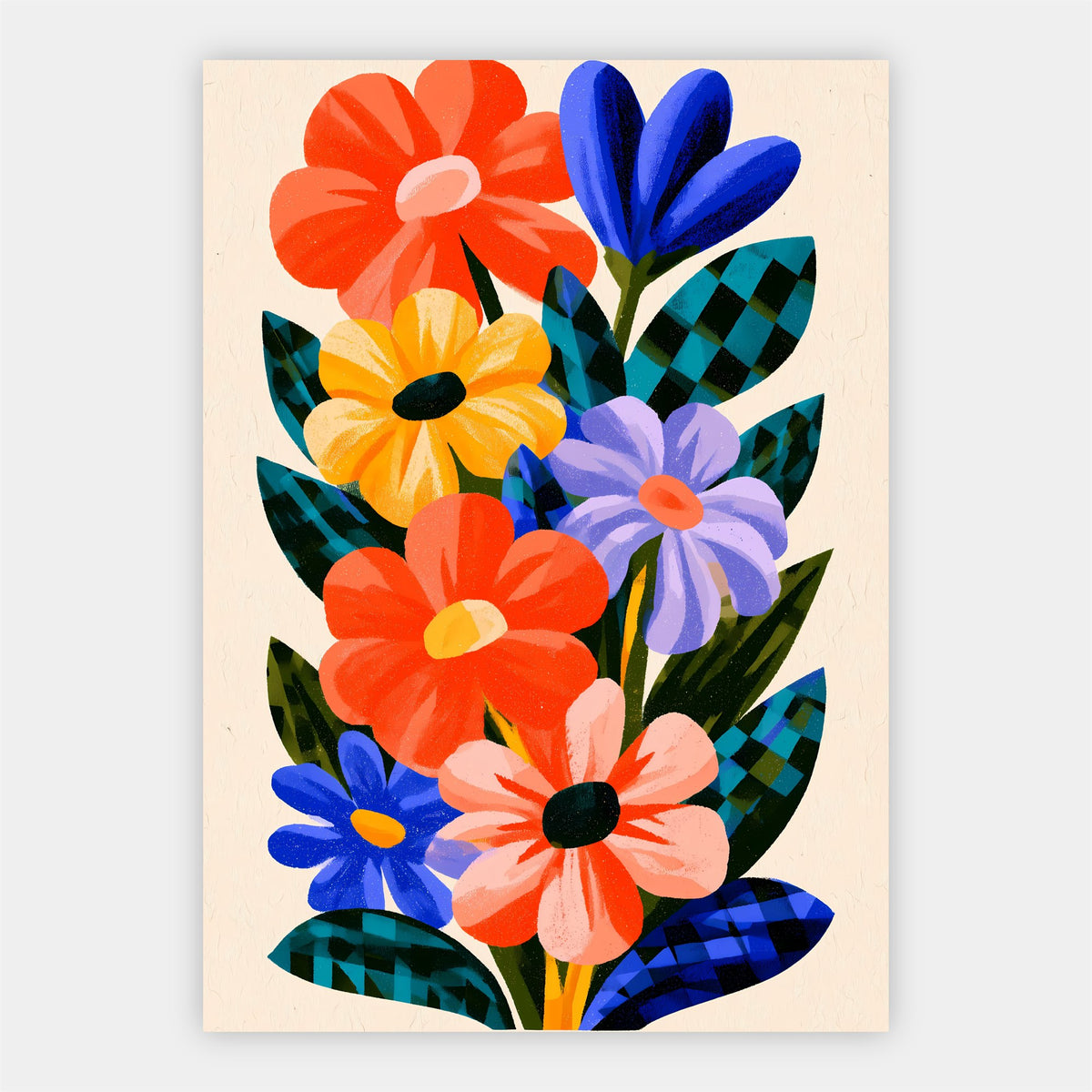 Bunter Blumenstrauß Poster – Freisteller