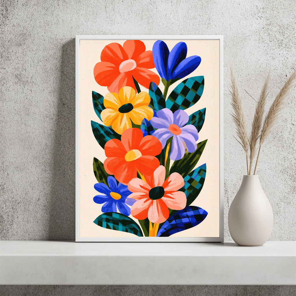 Bunter Blumenstrauß Poster – Raumansicht 2