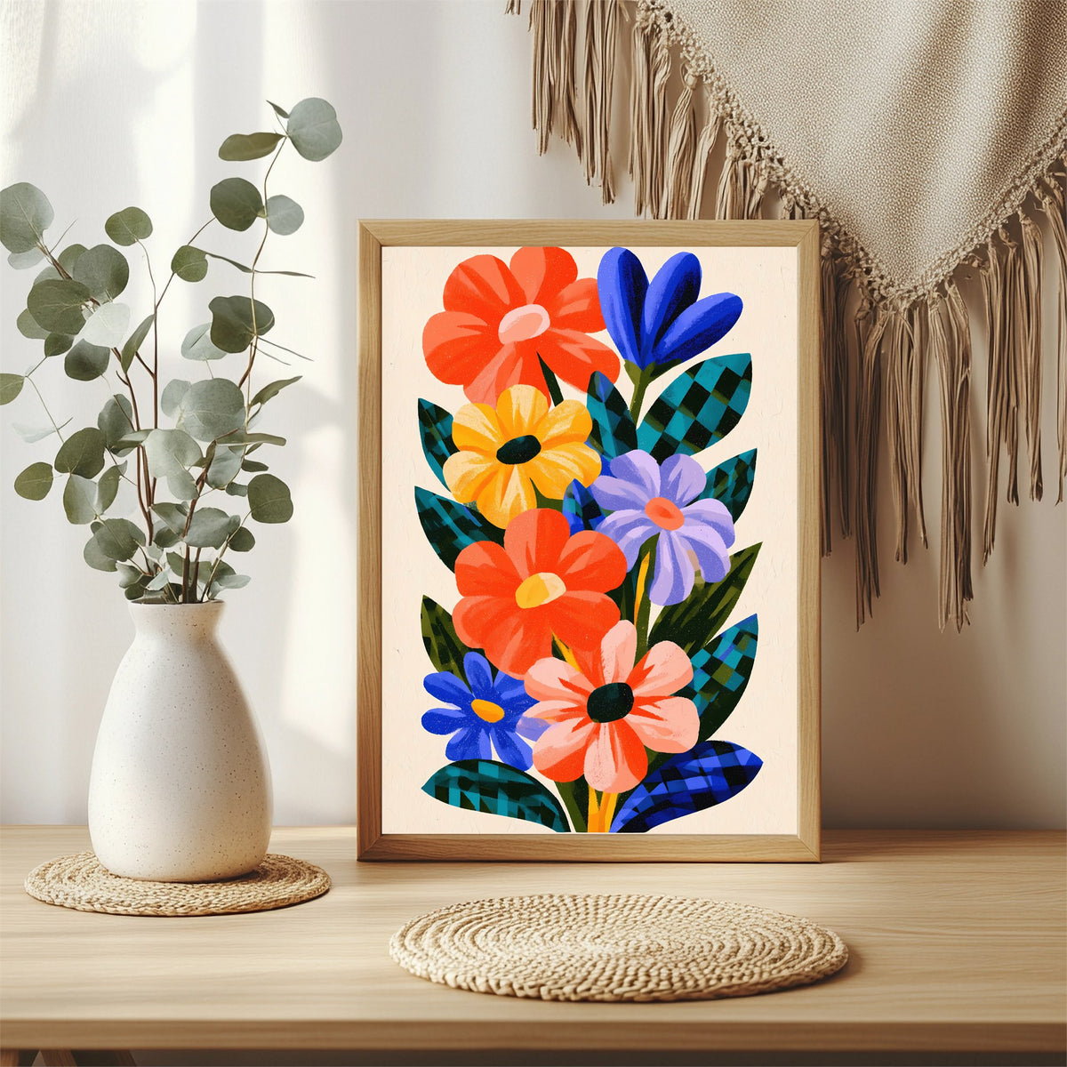 Bunter Blumenstrauß Poster – Raumansicht 3