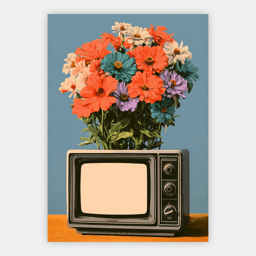 Blumen aus dem Fernseher Poster – Freisteller