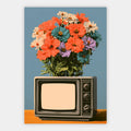 Blumen aus dem Fernseher Poster – Freisteller