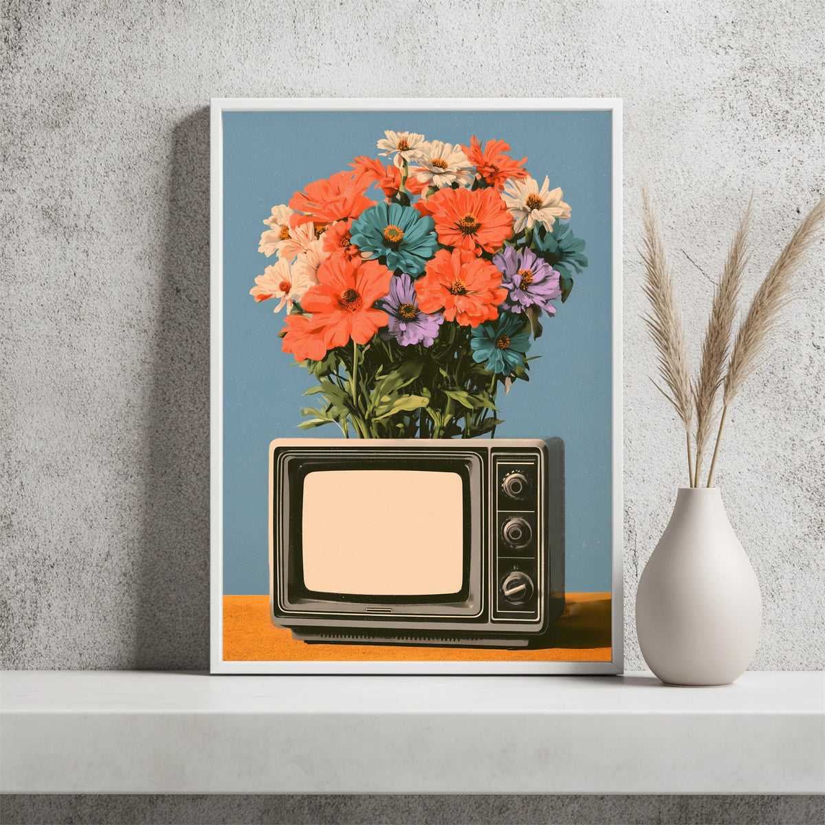 Blumen aus dem Fernseher Poster – Raumansicht 2