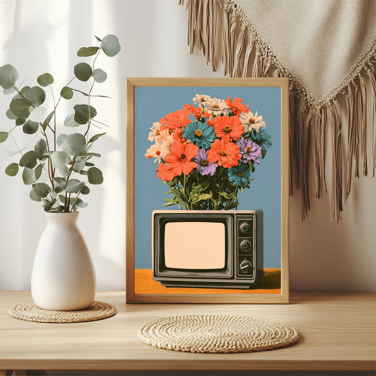 Blumen aus dem Fernseher Poster – Raumansicht 3