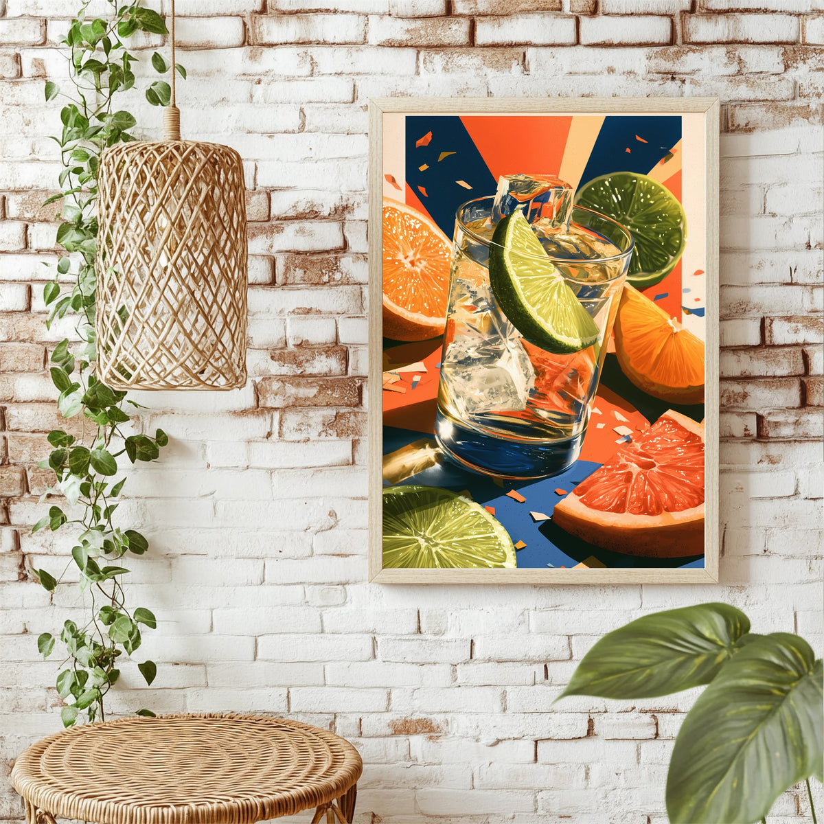 Limetten und Eisglas Poster – Raumansicht 1