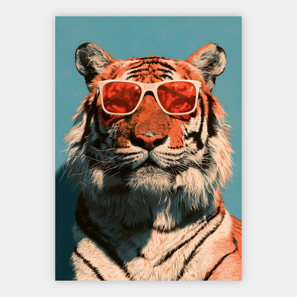 Tiger mit Sonnenbrille Poster – Freisteller