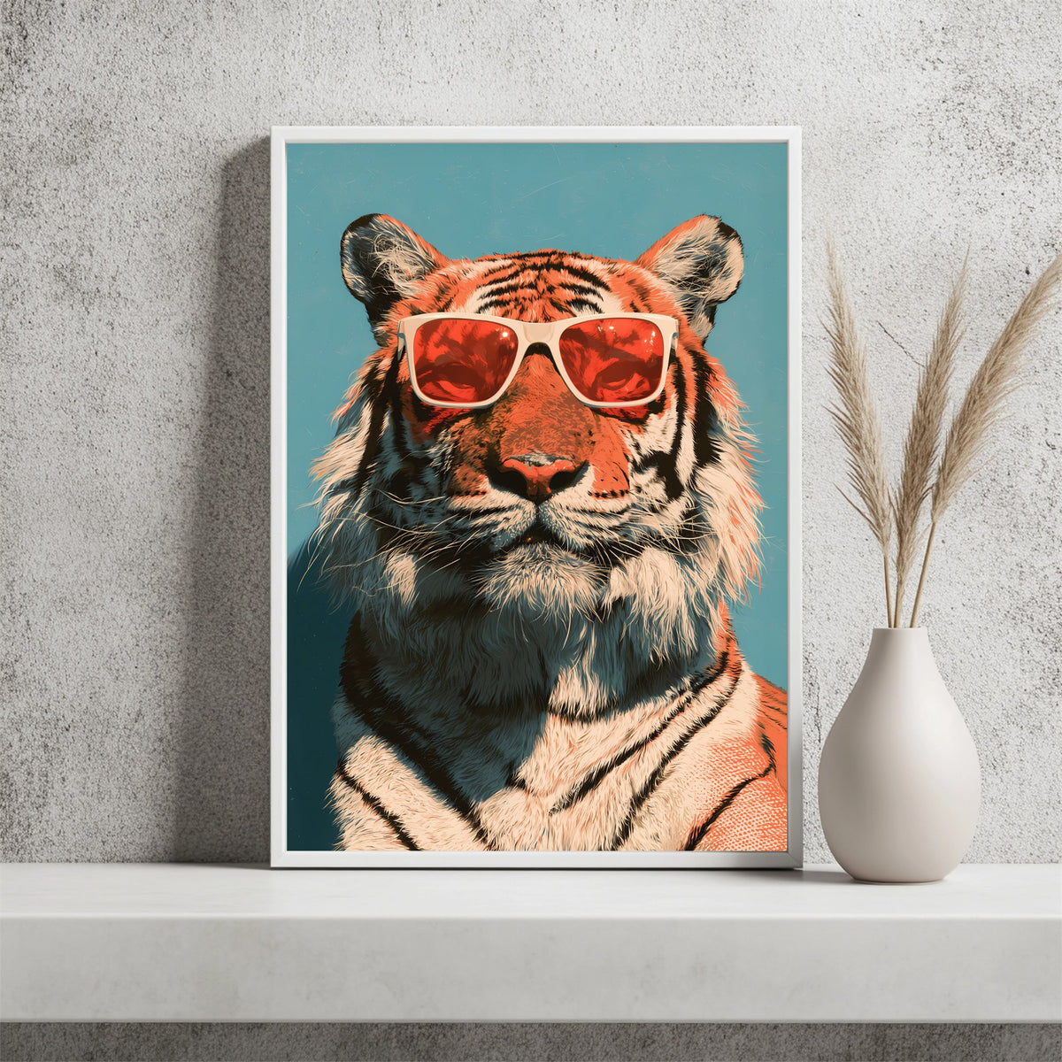 Tiger mit Sonnenbrille Poster – Raumansicht 2