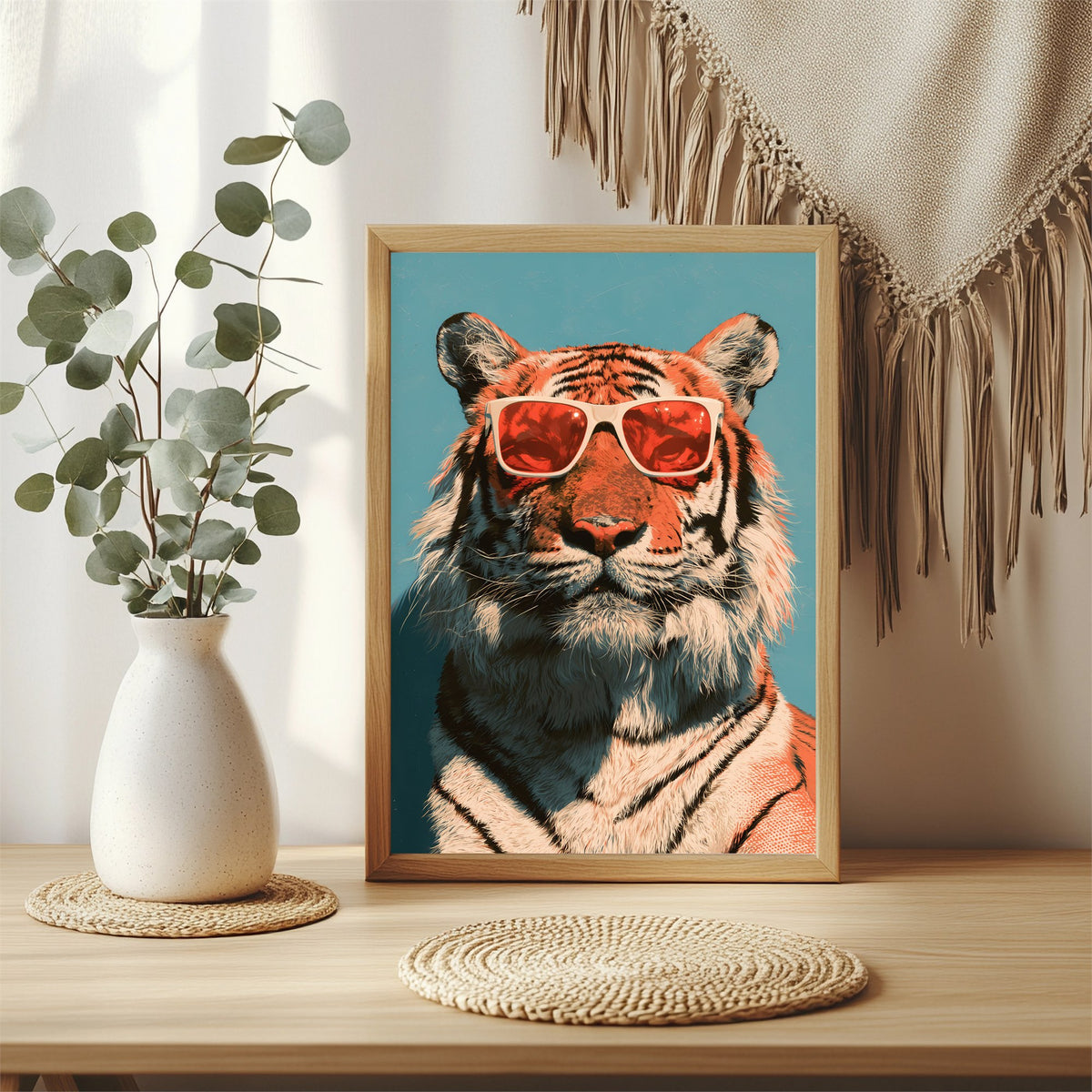 Tiger mit Sonnenbrille Poster – Raumansicht 3