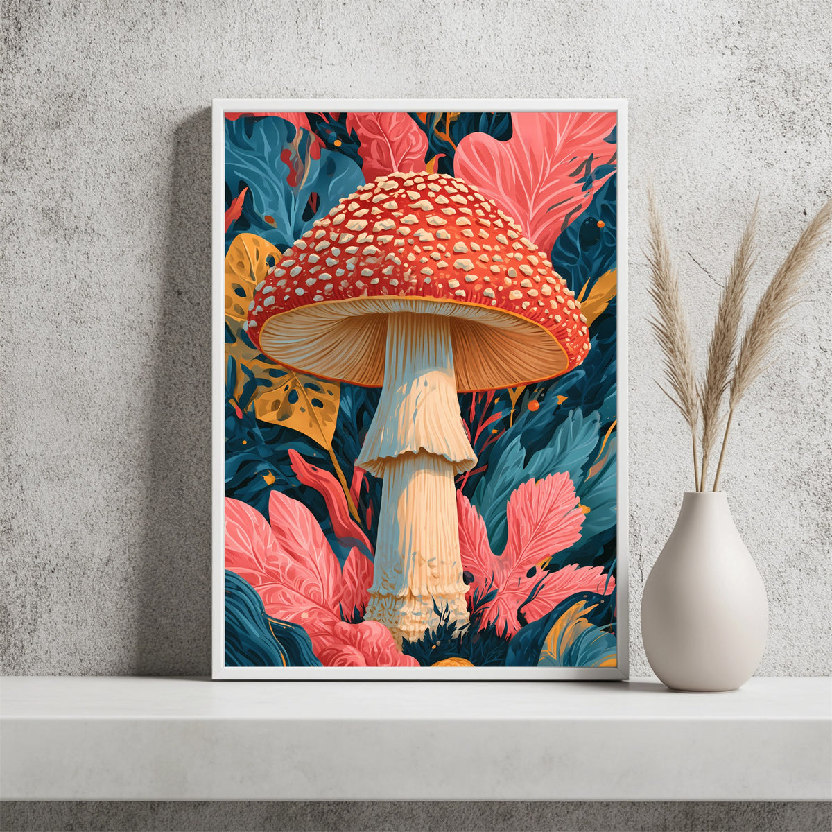 Fliegenpilz in Pink Poster – Raumansicht 2