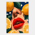 Rote Lippen und Zitronen Poster – Freisteller