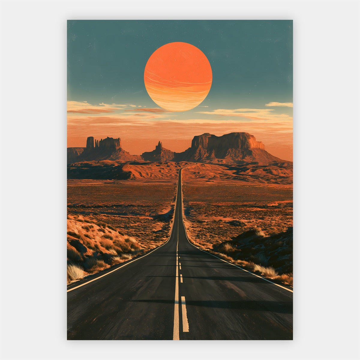 Straße durch die Wüste Poster – Freisteller