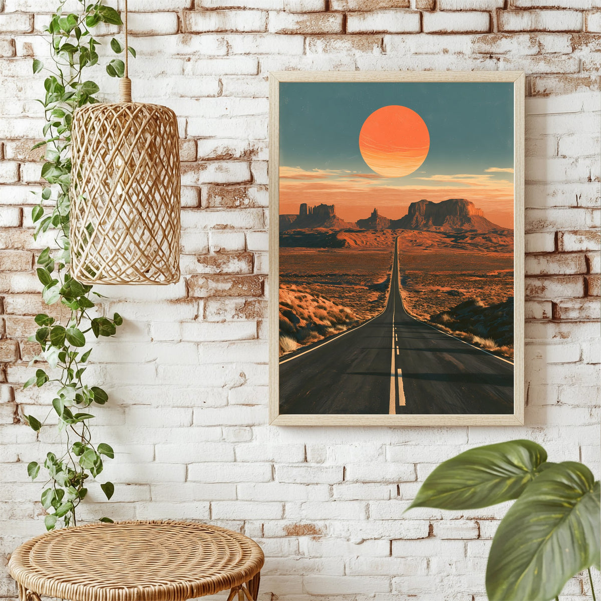 Straße durch die Wüste Poster – Raumansicht 1