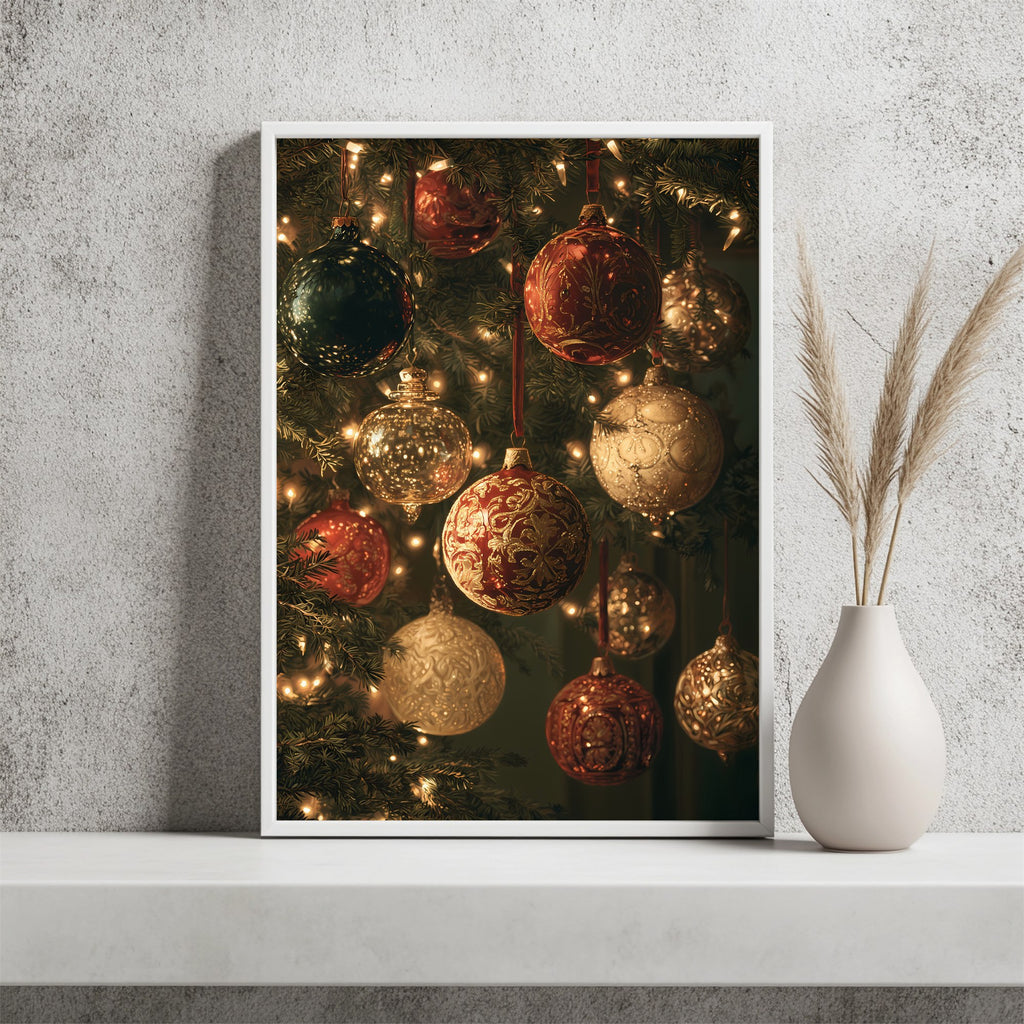 Weihnachtskugeln am Baum Poster – Raumansicht 2