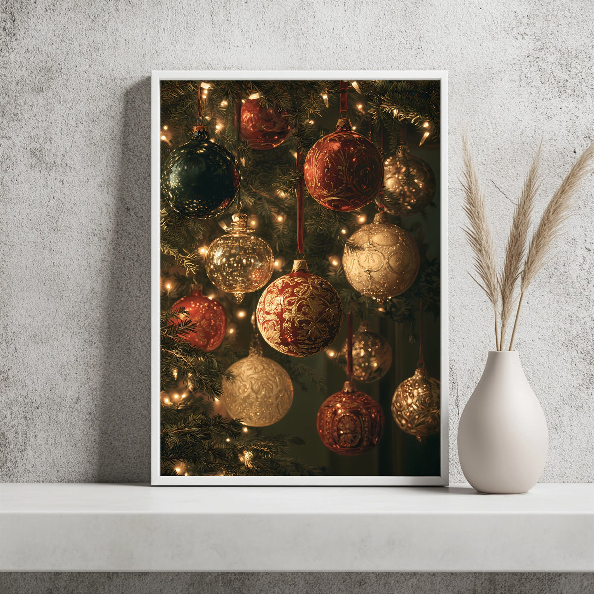 Weihnachtskugeln am Baum Poster – Raumansicht 2