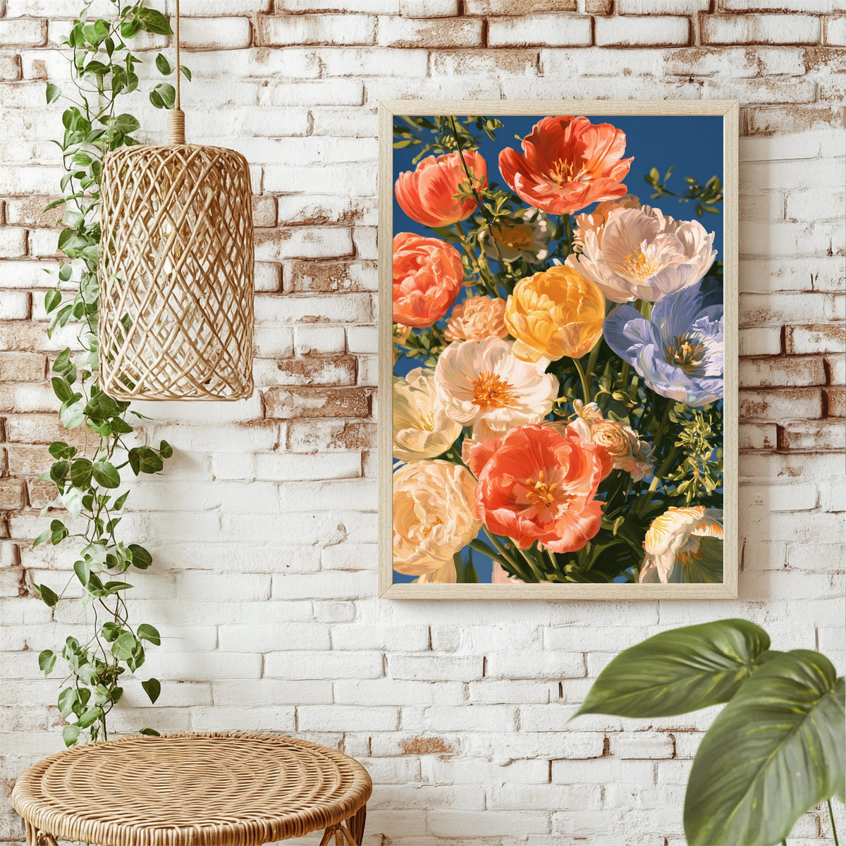 Frühlingsblumenstrauß Poster – Raumansicht 1