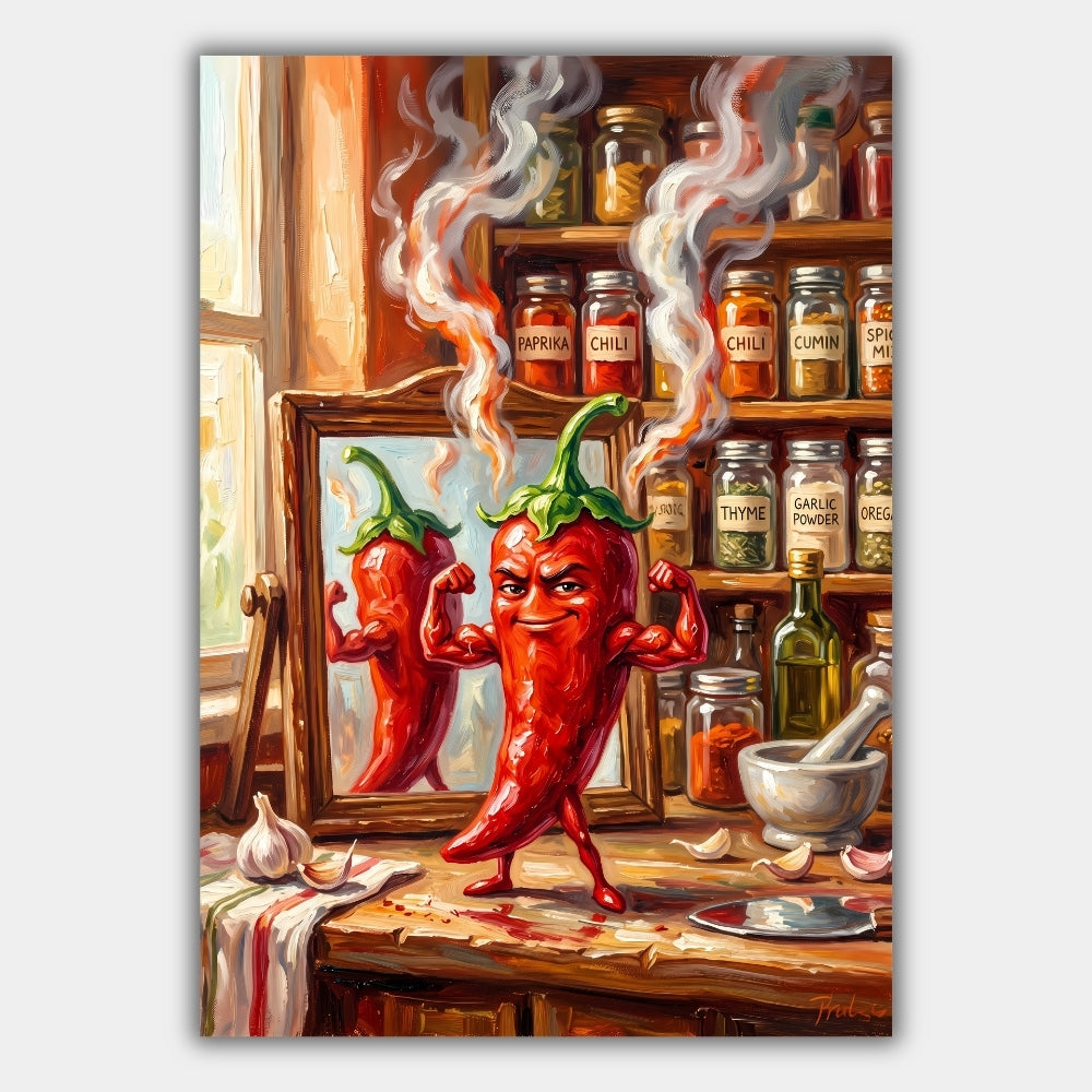 Muskulöse Chili Lustig Scharf Poster – Produktansicht 1
