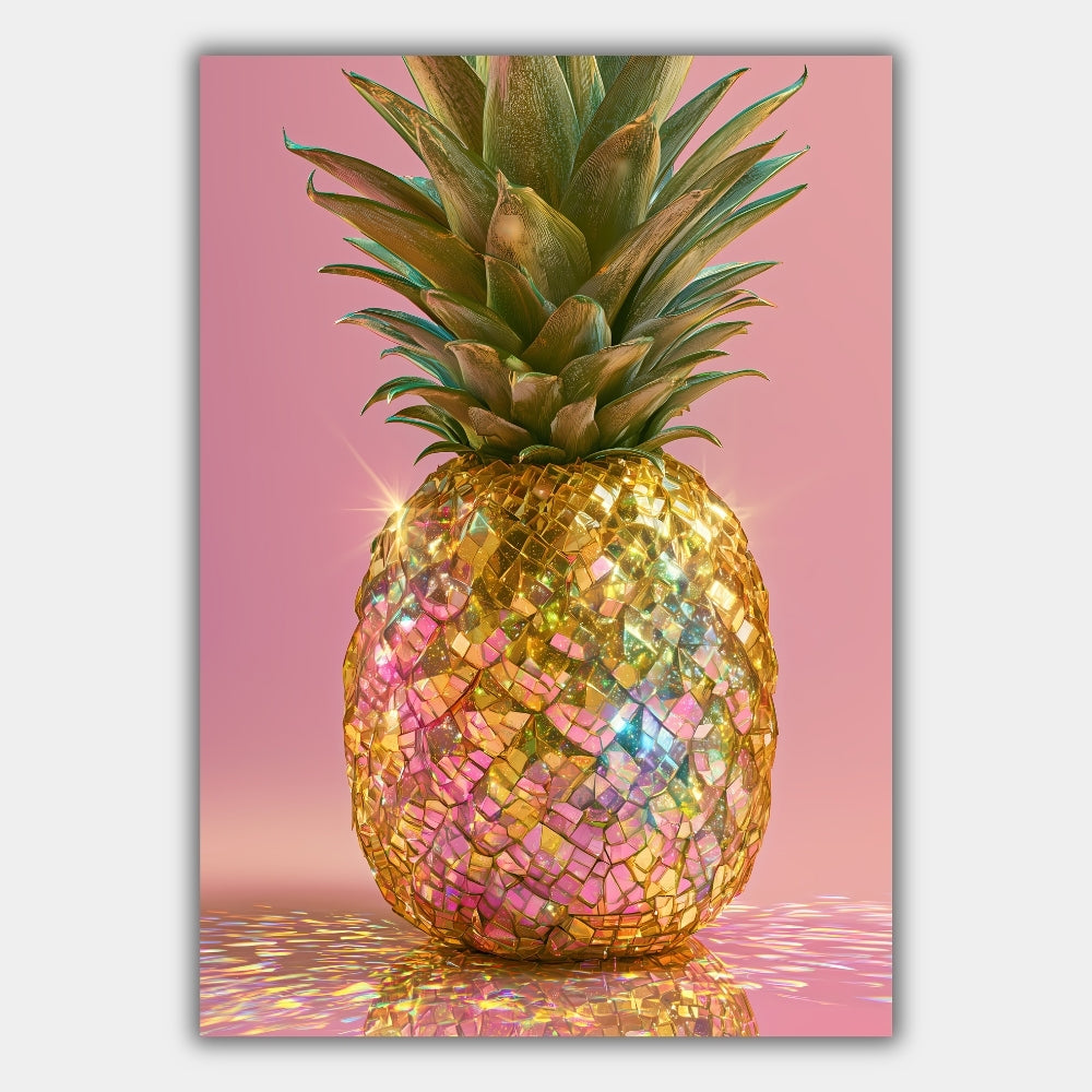Discokugel Ananas Glitzer Poster – Produktansicht 1