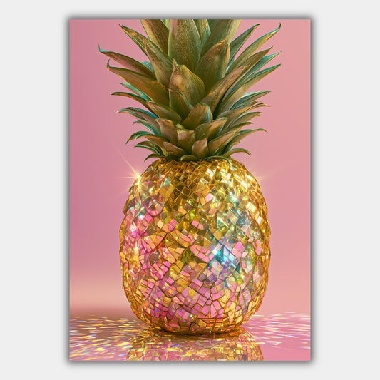 Discokugel Ananas Glitzer Poster – Produktansicht 1