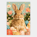 Osterhase mit bunten Eiern Poster – Freisteller