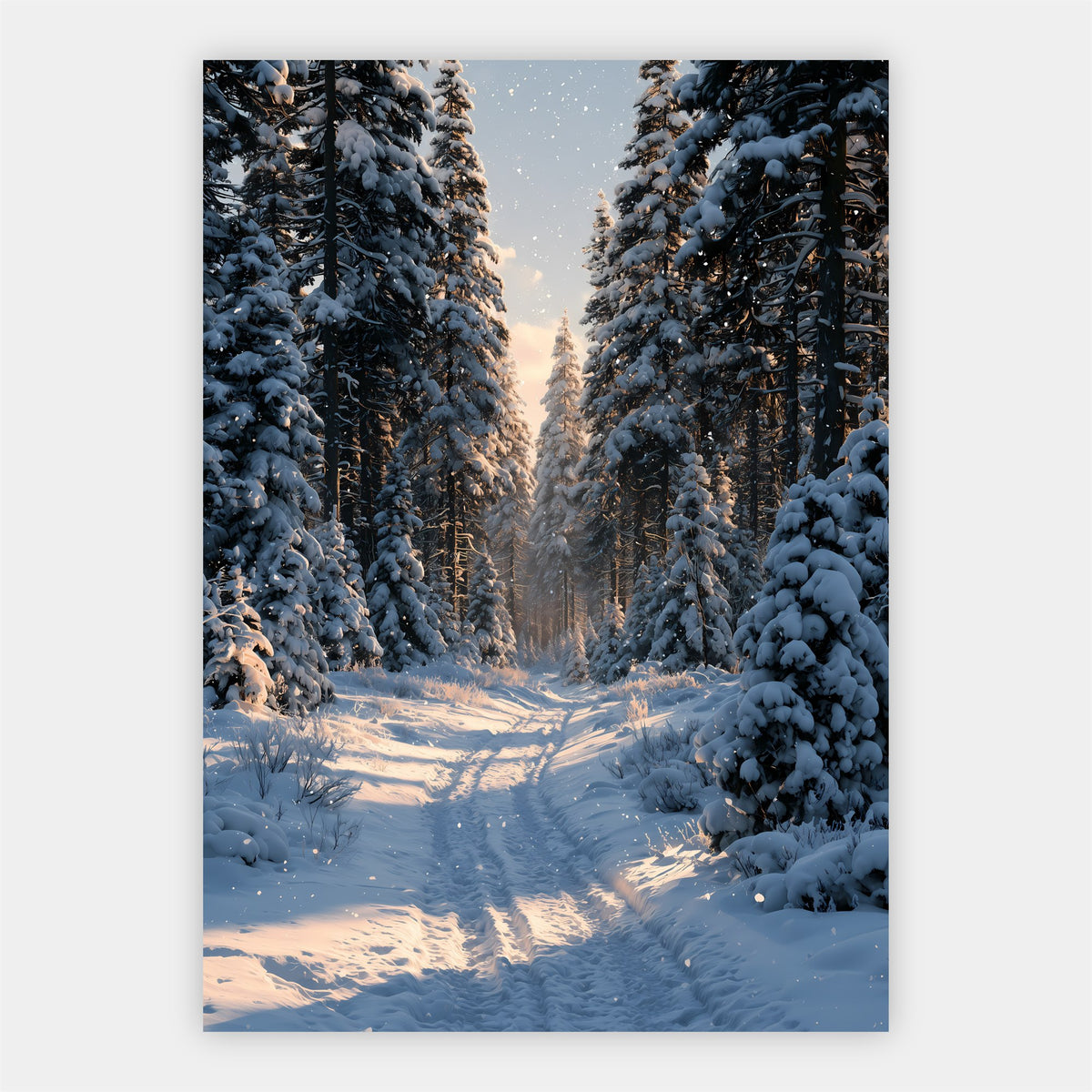 Verschneiter Winterwald Poster – Freisteller
