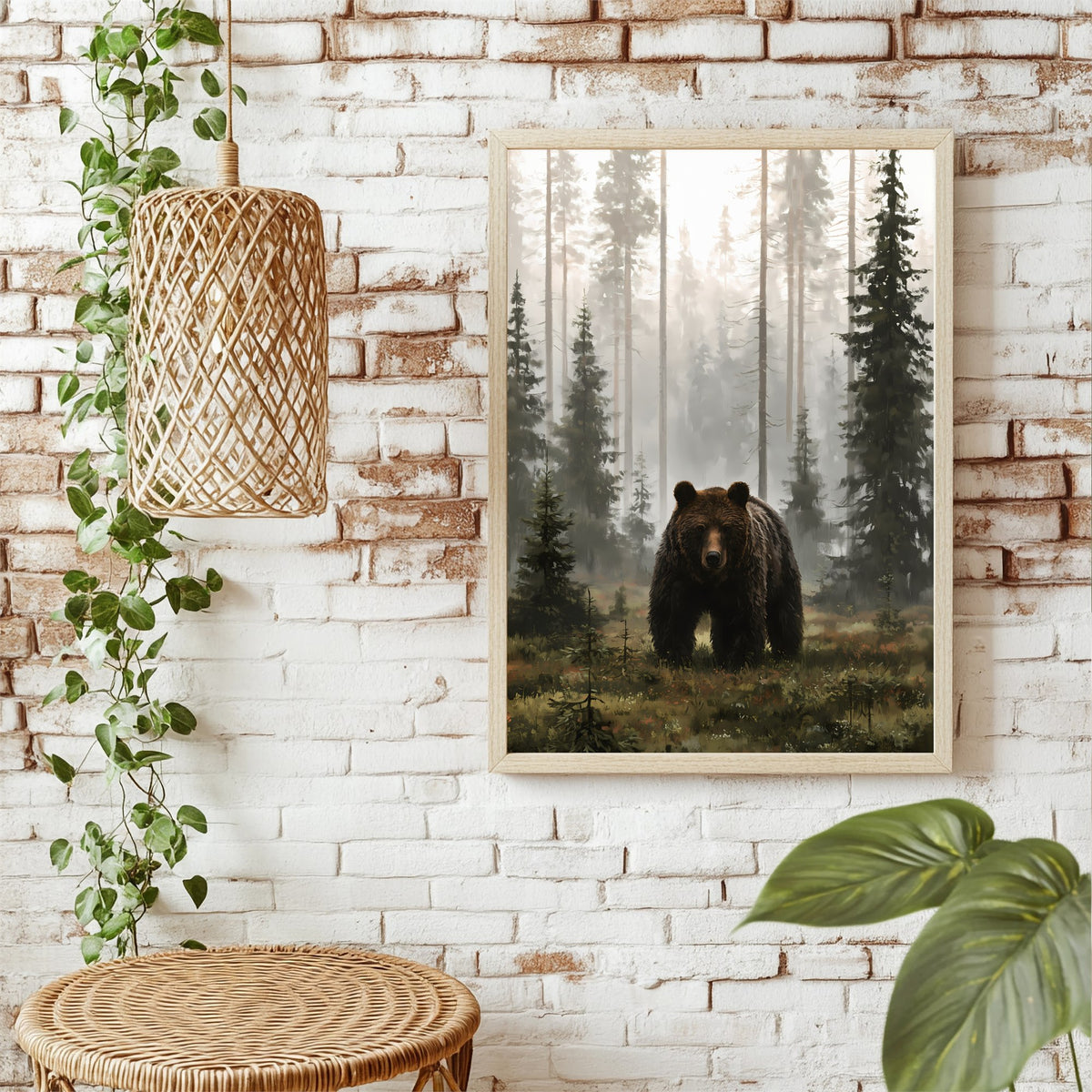 Bär im Nebelwald Poster – Raumansicht 1