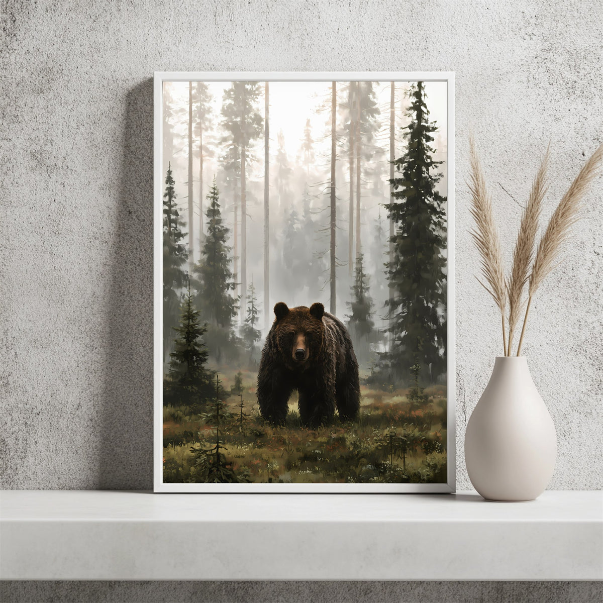 Bär im Nebelwald Poster – Raumansicht 2