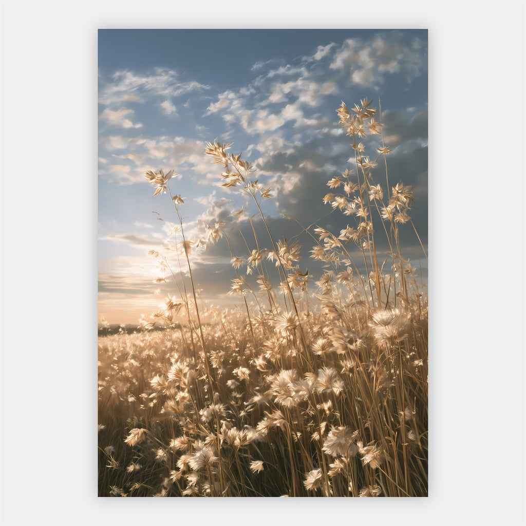 Gräser im Abendlicht Poster – Freisteller