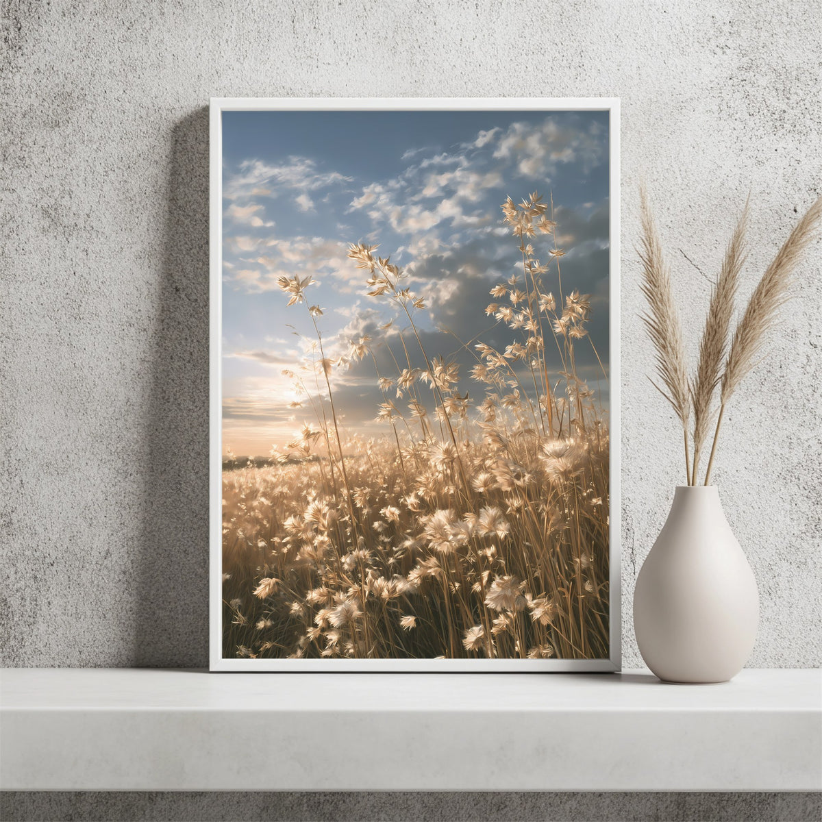 Gräser im Abendlicht Poster – Raumansicht 2