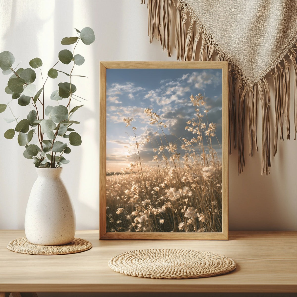 Gräser im Abendlicht Poster – Raumansicht 3