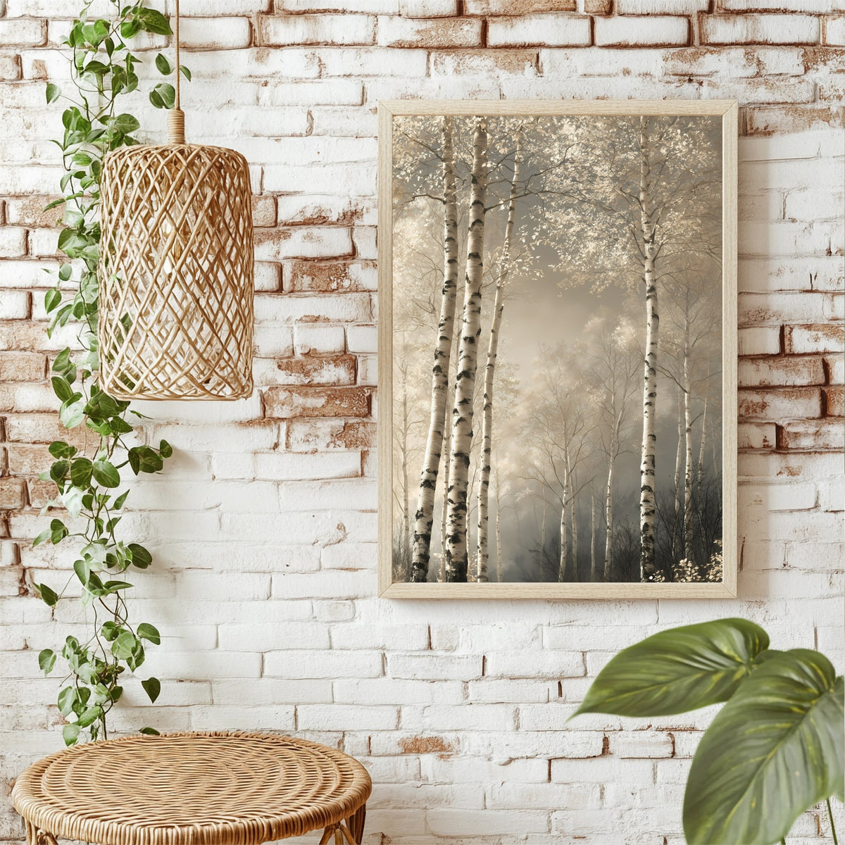 Heller Birkenwald Poster – Raumansicht 1
