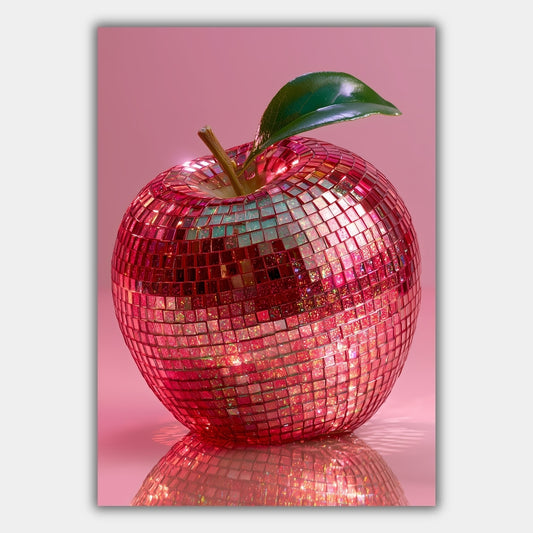 Discokugel Apfel Glitzer Poster – Produktansicht 1