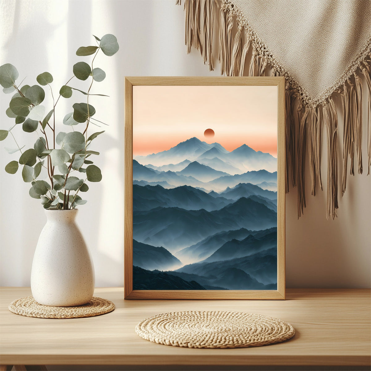 Bergschichten im Morgenlicht Poster – Raumansicht 3