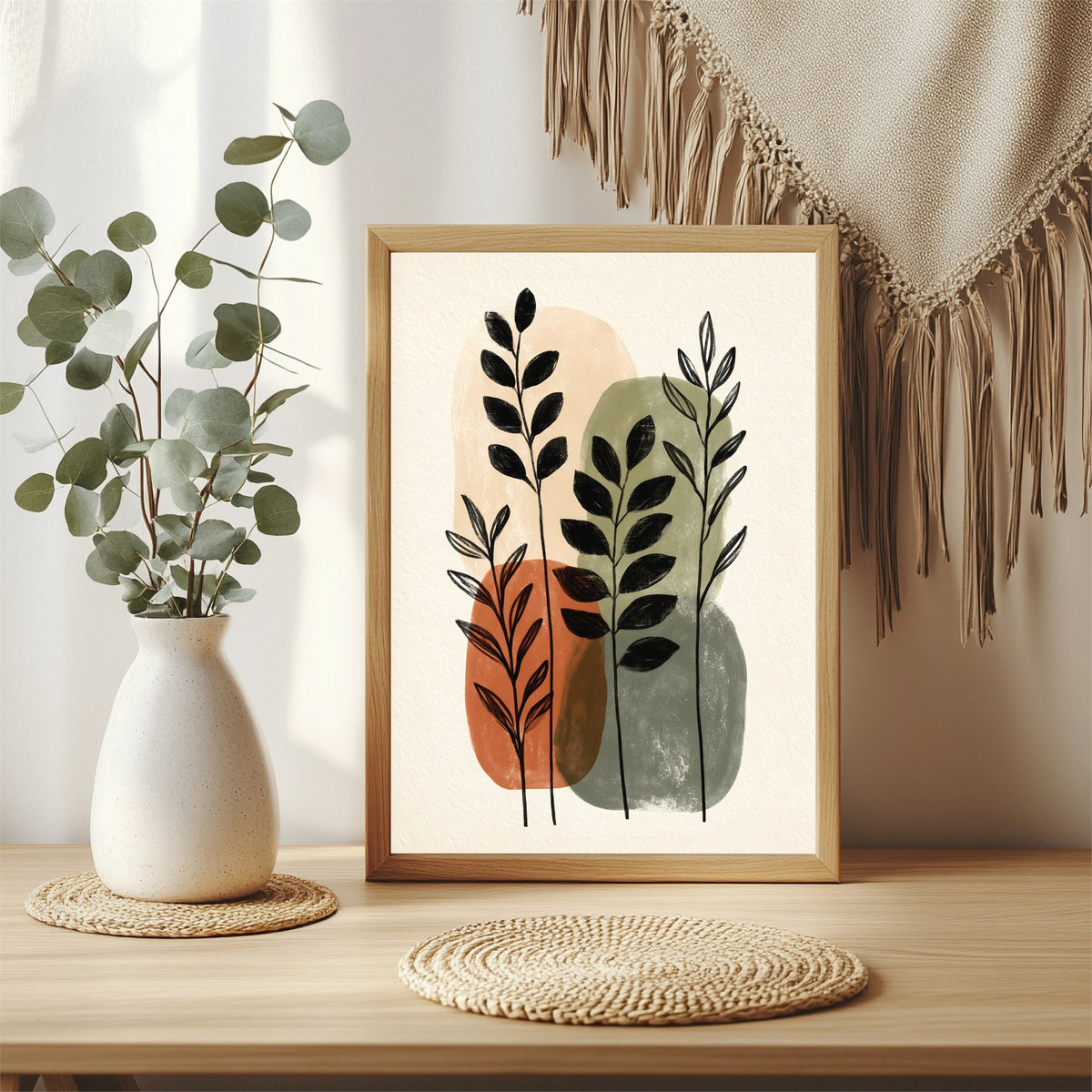 Minimalistische Blätter Poster – Raumansicht 3