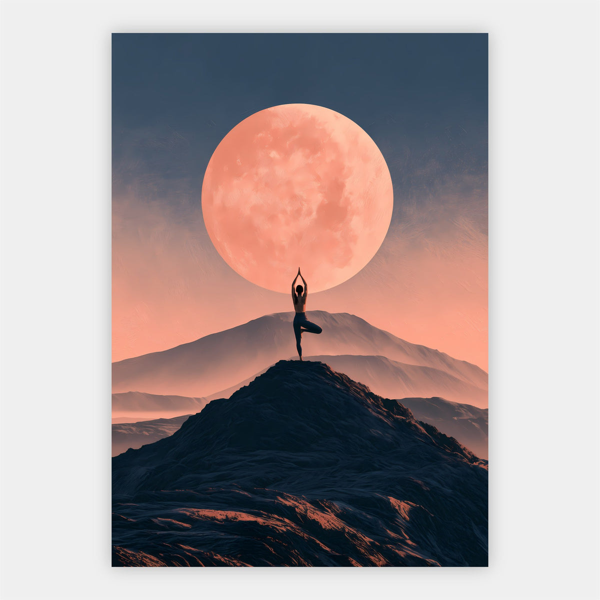 Yoga unter dem Vollmond Poster – Freisteller