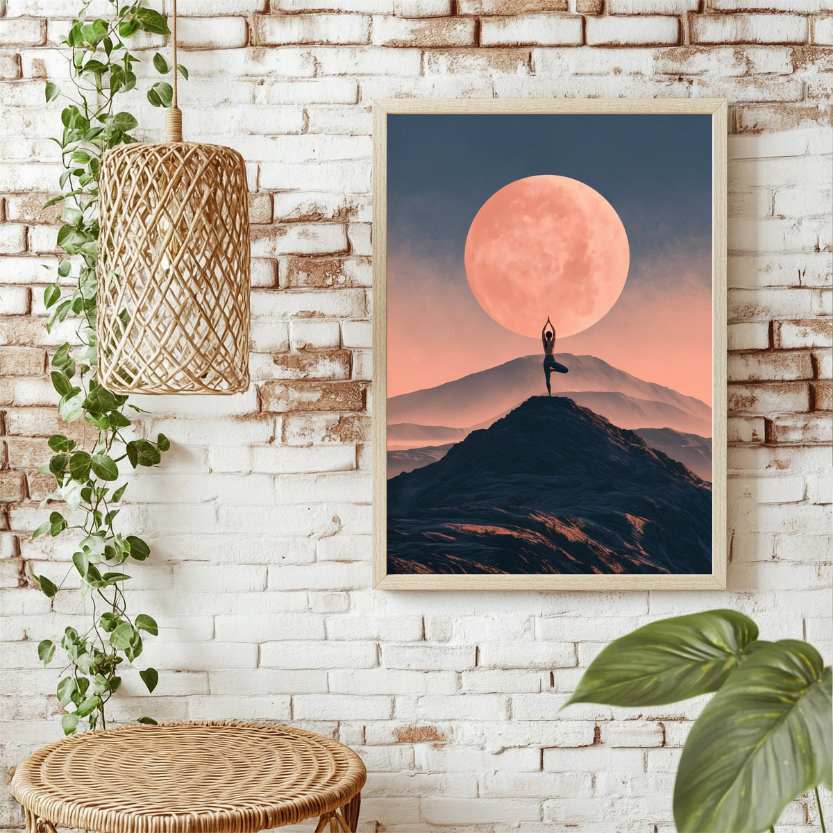 Yoga unter dem Vollmond Poster – Raumansicht 1