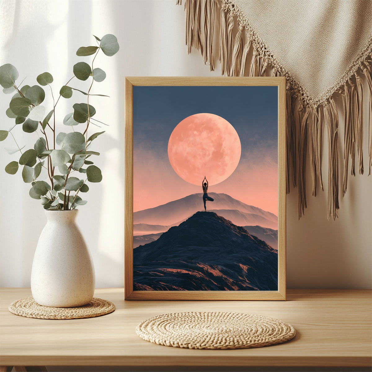 Yoga unter dem Vollmond Poster – Raumansicht 3