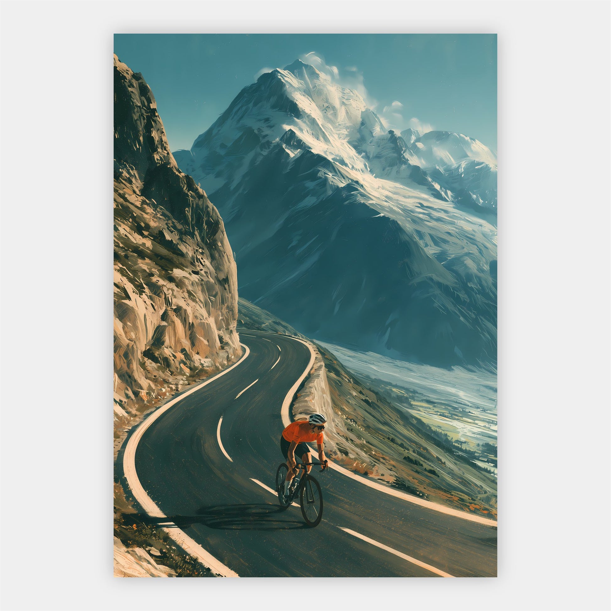Radsport in den Bergen Poster – Freisteller