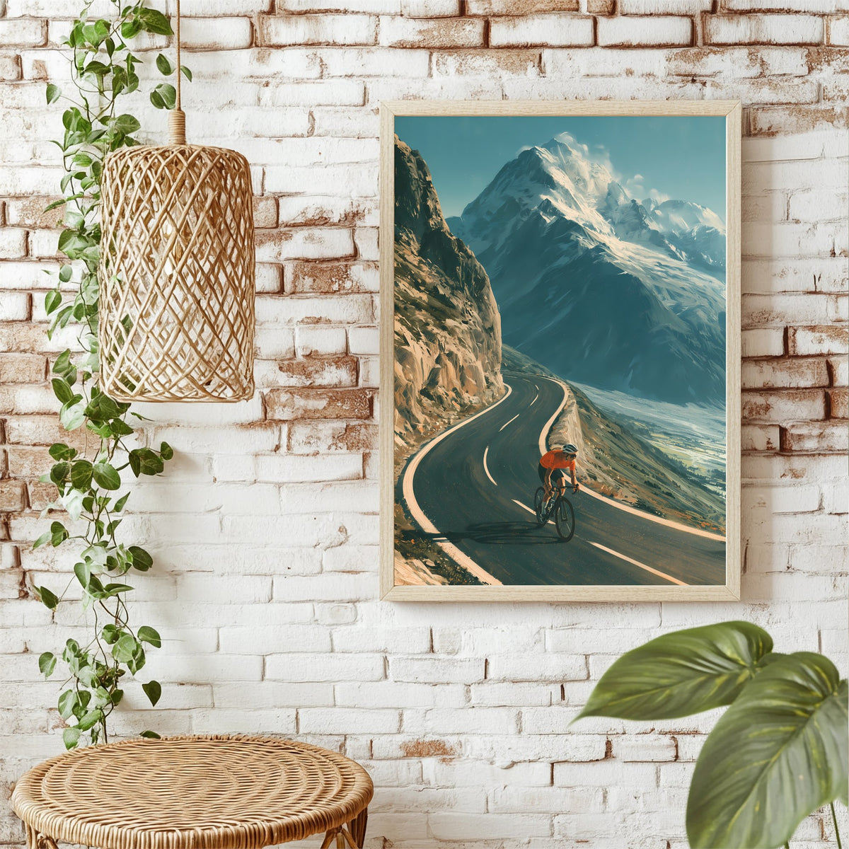 Radsport in den Bergen Poster – Raumansicht 1