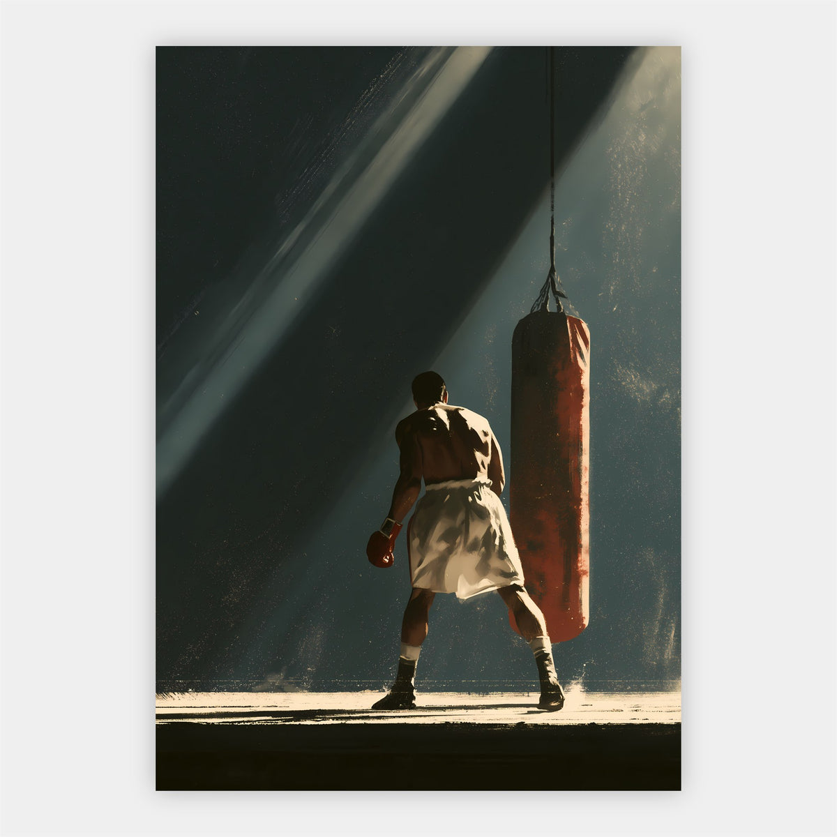 Boxer am Sandsack Poster – Freisteller