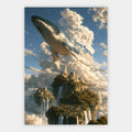 Wal über der Wolkenstadt Poster – Freisteller
