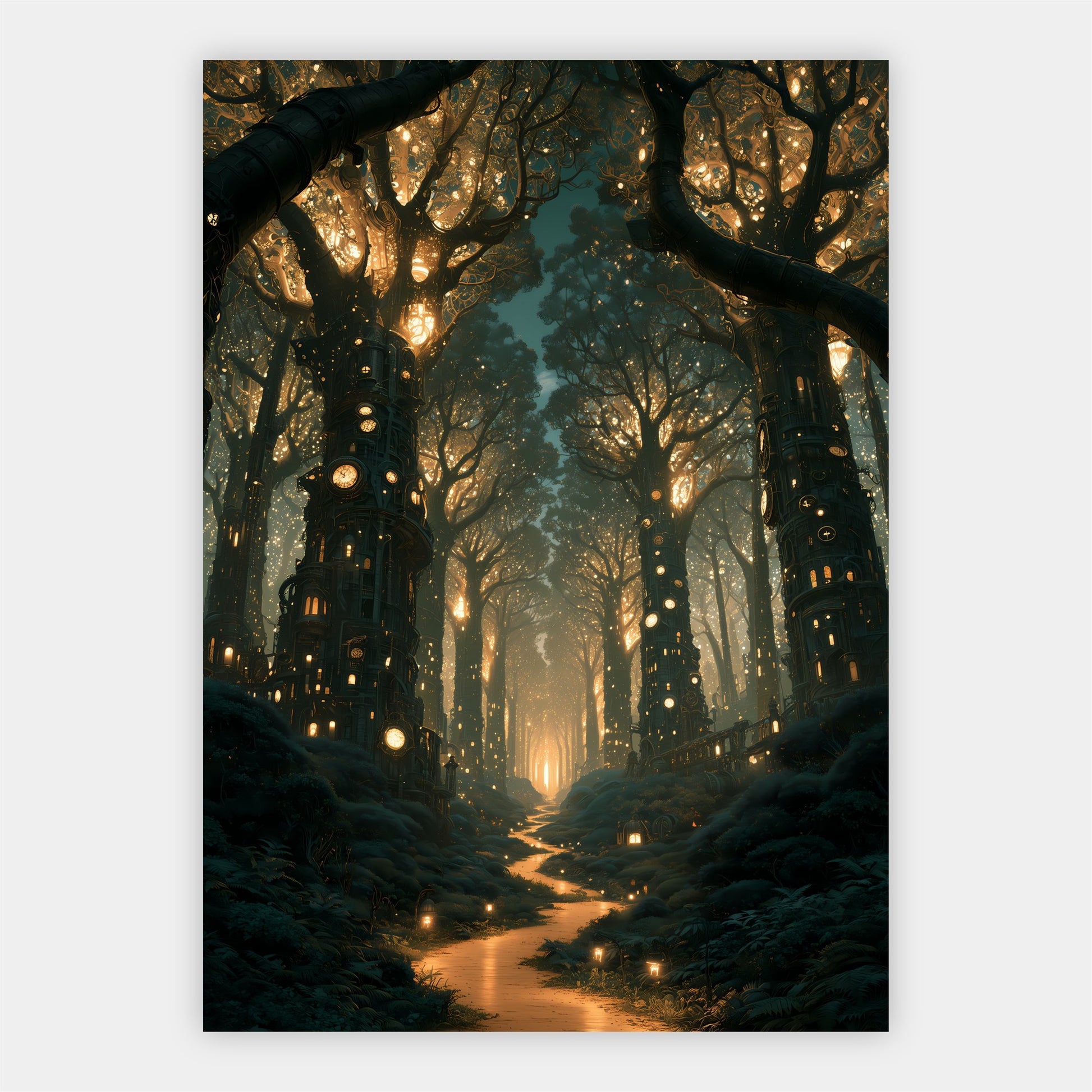 Leuchtender Zauberwald Poster – Freisteller