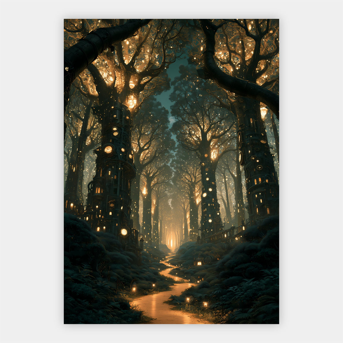 Leuchtender Zauberwald Poster – Freisteller