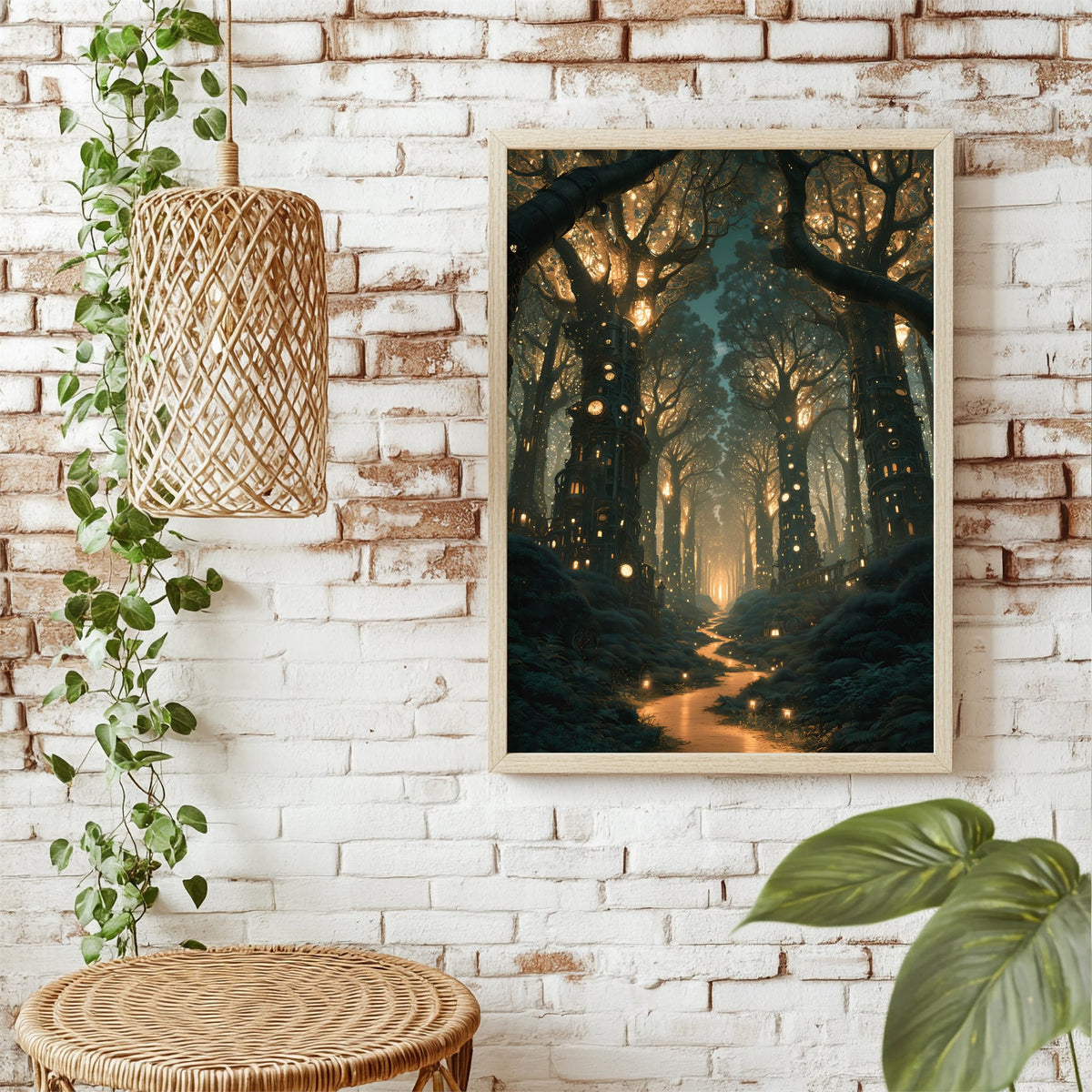 Leuchtender Zauberwald Poster – Raumansicht 1