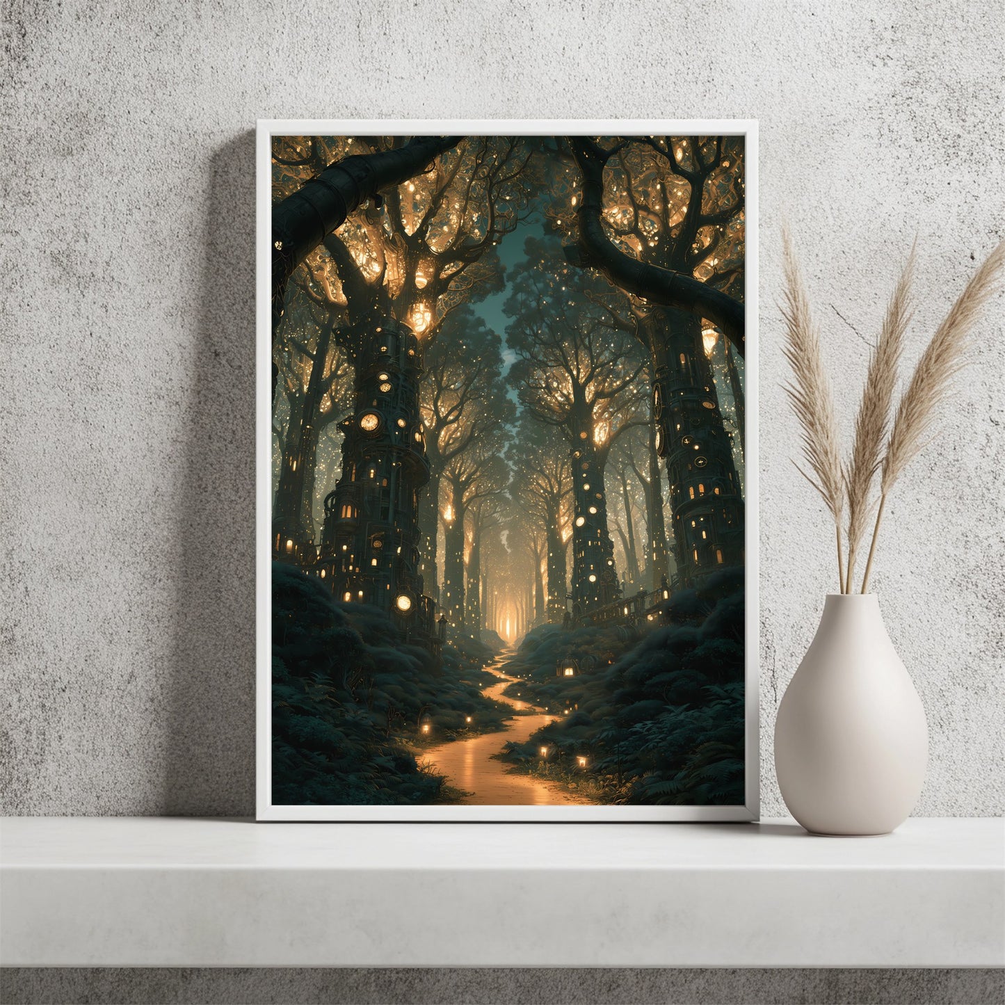 Leuchtender Zauberwald Poster – Raumansicht 2