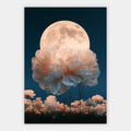 Blumenwolke vor dem Mond Poster – Freisteller
