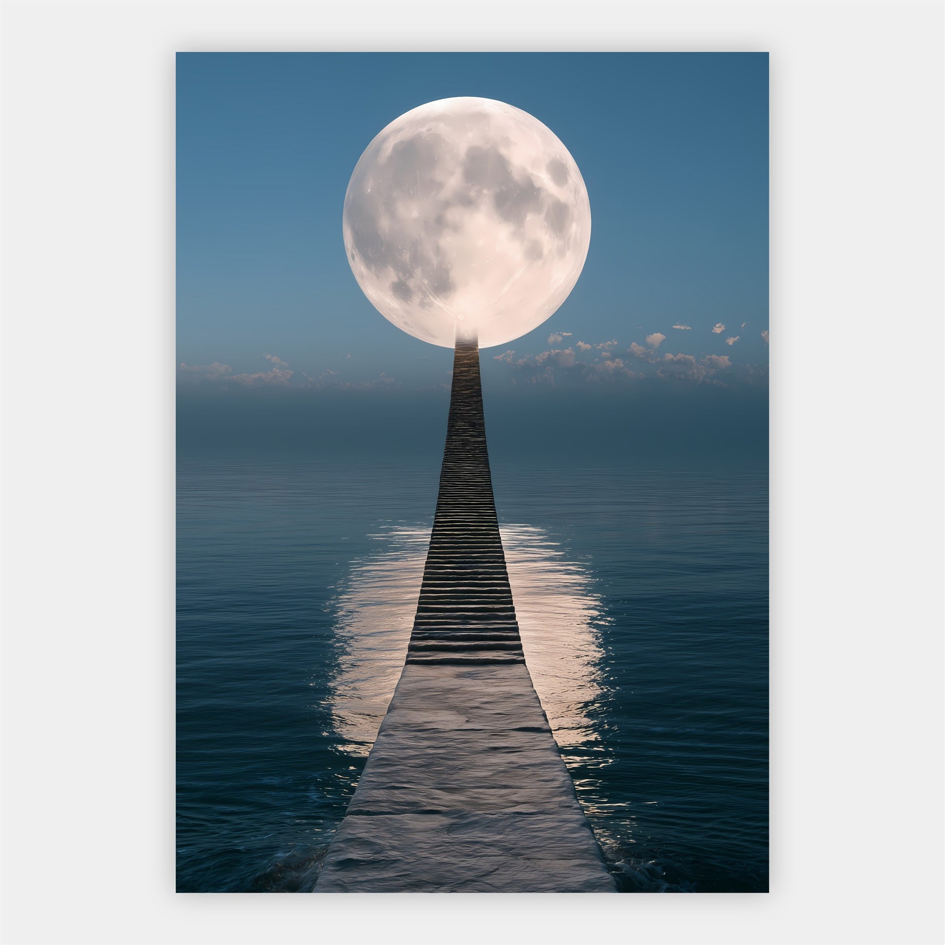 Steg zum Vollmond Poster – Freisteller