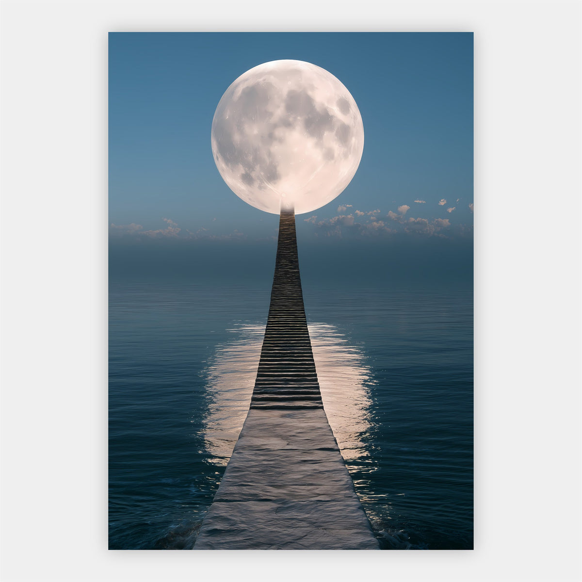 Steg zum Vollmond Poster – Freisteller